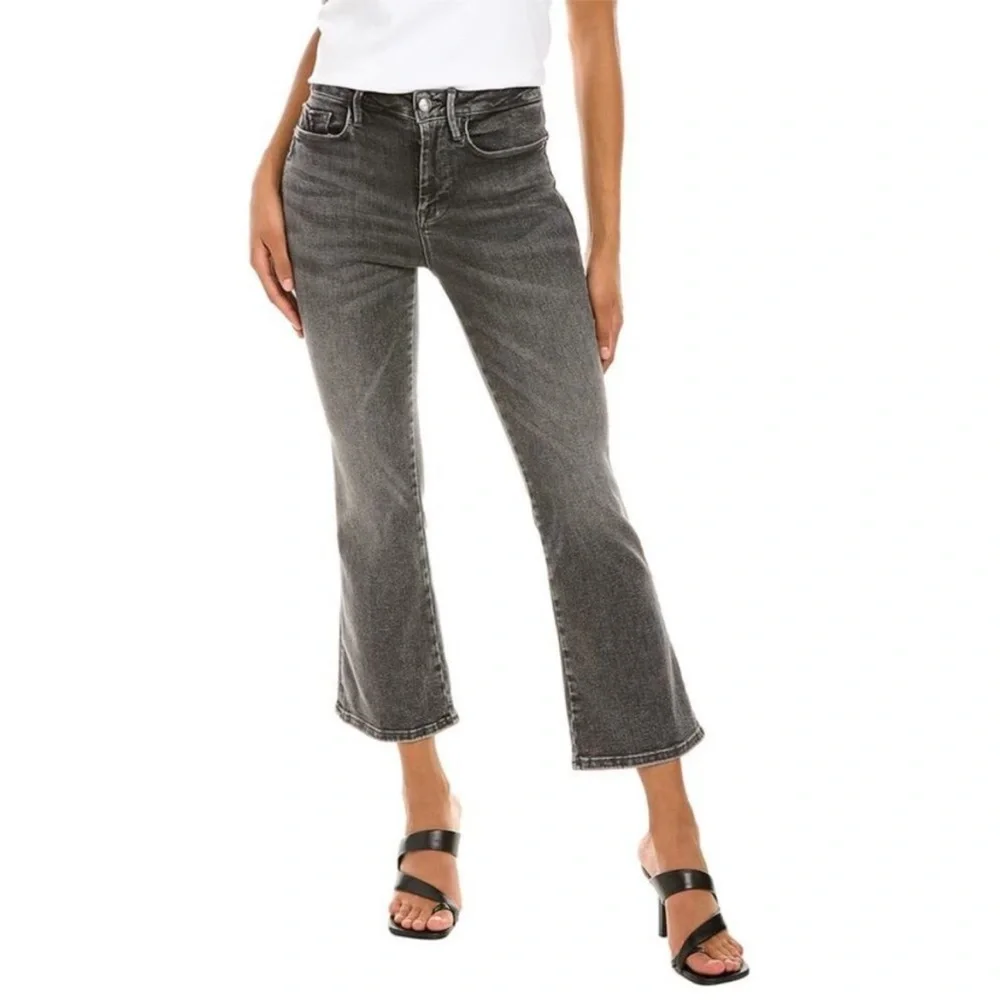 Frame Denim Black Gray Mini Boot Jeans